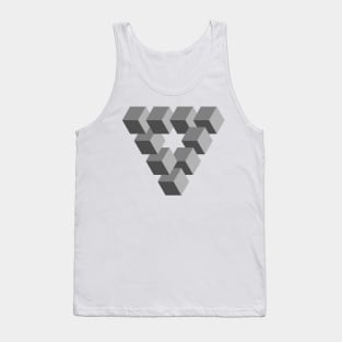 penrose triangle geometry cube penrose stairs illusion Tank Top